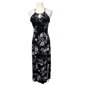 Candie's Green Halter Sheath Maxi Dress